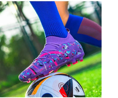 Chaussures de football à pointes longues pour hommes, chaussures de sport d'intérieur, chaussures de football professionnelles, chaussures souples respirantes unisexes, livraison directe