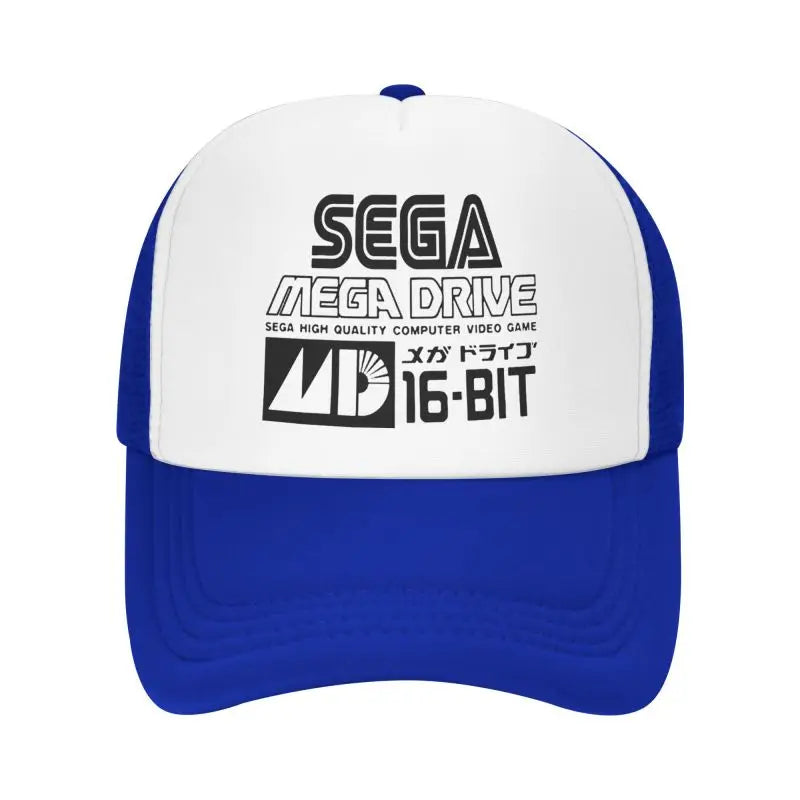 „Sega Mega Drive“ tinklelio beisbolo kepuraitė, unisex hiphopo snapback kepurė, vasarinė kvėpuojanti kepurė su snapeliu nuo saulės, reguliuojama trucker stiliaus kepurė