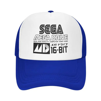 „Sega Mega Drive“ tinklelio beisbolo kepuraitė, unisex hiphopo snapback kepurė, vasarinė kvėpuojanti kepurė su snapeliu nuo saulės, reguliuojama trucker stiliaus kepurė