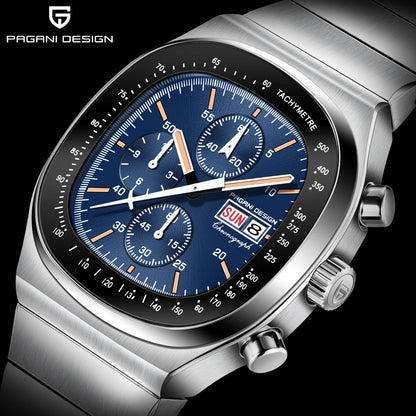 PAGANI DESIGN New PD1819 Men‘s Quartz Watches 40mm Sapphire Stainless Steel Waterproof Luminous C3 Chronograph reloj hombre