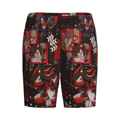 Custom Shadow The Hedgehog Sonic Poster Short Pajama Pants Men Sleepwear Sleep Lounge Bottom Shorts Sleeping Pants