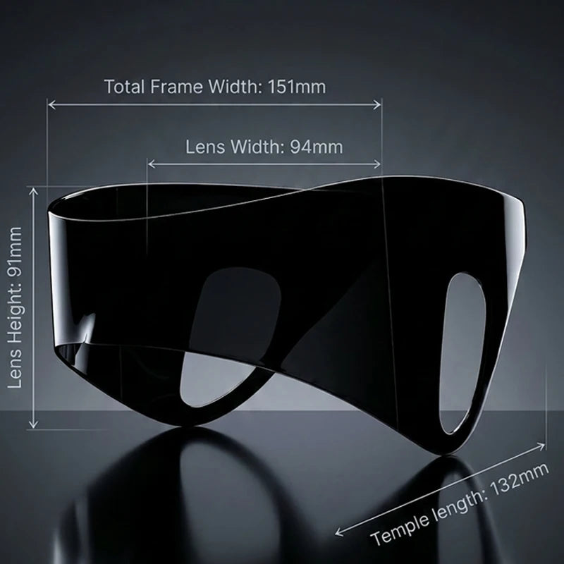 Oversized One-Piece Shield Punk Sunglasses Women 2026 Luxury Brand Sports Rimless Windproof Mask Sun Glasses Wrap Around Eyewear