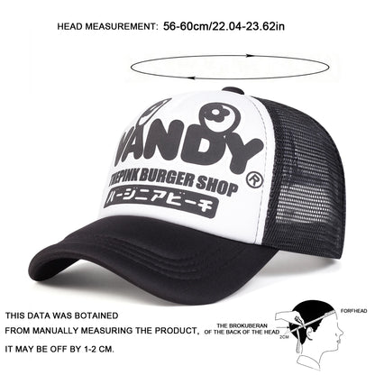 Unisex VANDY Letter Printing Baseball Net Caps Spring Summer Outdoor Adjustable Casual Hats Dad Hat Sunscreen Hat Sports Cap