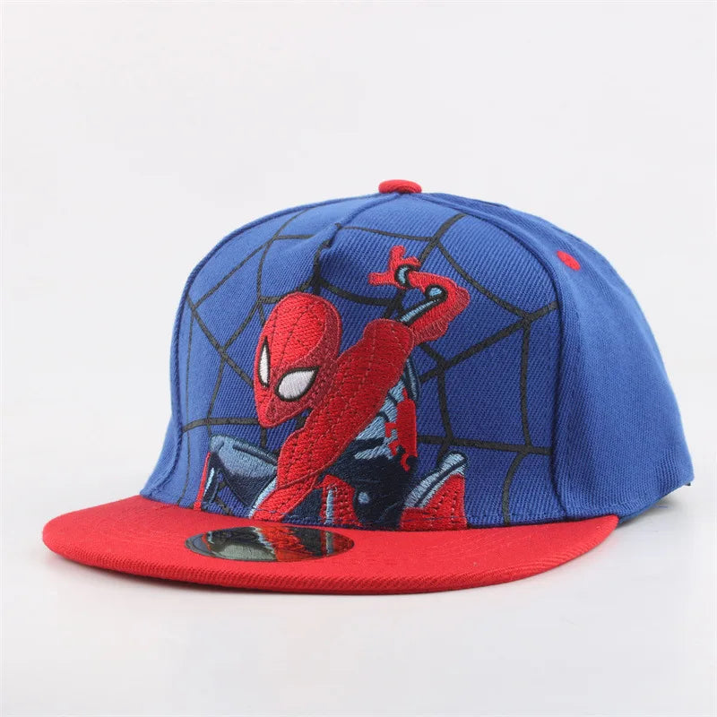 Spider-Man Marvel Peripheral Anime Baseball Cap Cotton Flat Brim Hat Cartoon Decoration Accessories Kid’s Gift Sun Shade Travel