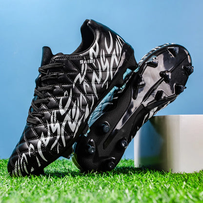 Chaussures de football FG AG pour adultes, tige légère en PU synthétique, crampons antidérapants pour terrain en herbe naturelle et artificielle en plein air