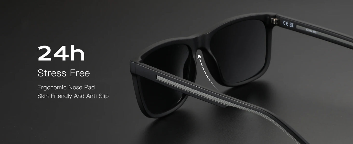ZENOTTIC Men's Polarized Sunglasses - Lightweight TR90 Frame Square Mens Sunglasses UV400 Protection