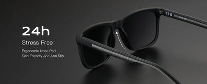 ZENOTTIC Men's Polarized Sunglasses - Lightweight TR90 Frame Square Mens Sunglasses UV400 Protection