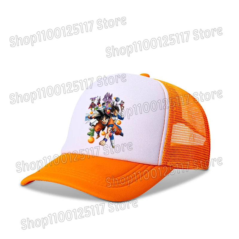 Dragons Ball Baseball Cap Anime Printed Caps Breathable Peaked Hat Cartoon Goku Summer Sports Snapback Mesh Sunhat Children Gift