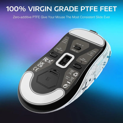 ATTACK SHARK X3 lätt trådlös gamingmus, 49g Tri-Mode, PAW3395 26K DPI-sensor, 200h batteritid, 5 programmerbara knappar