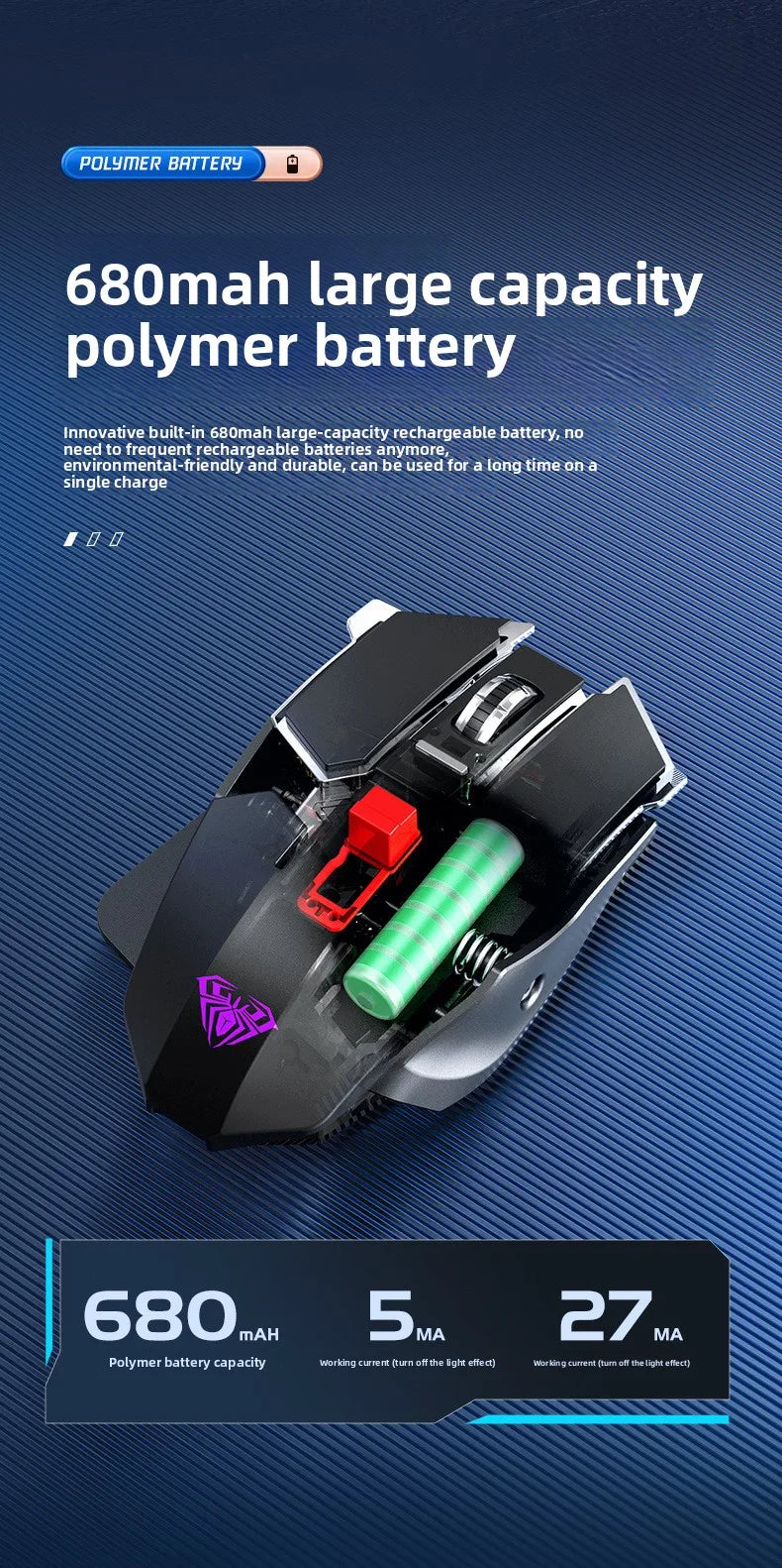 2025 Ny SC300 trådlös 2.4G gamingmus RGB 3200dpi uppladdningsbar tyst mekanisk e-sportmus för stationär dator och laptop