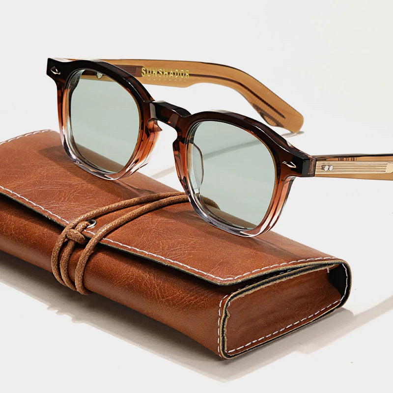 High QualityTortoiseshell Round Frame Handmade Sunglasses Designer Men Acetate Women's Beach Sun UV400 Sunglasses Can Be Carved