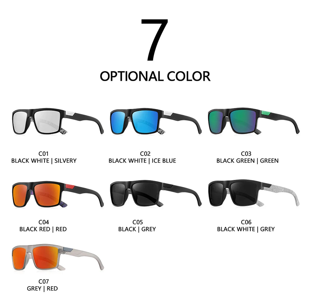 CRIXALIS Full Frame Square Fashion Sunglasses Men Driving Fishing Running Outdoor Various Colors To Choice Anti-reflective UV400