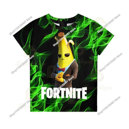 T-shirts Fortnite Anime para Menina, T-shirt Branca para Rapaz, T-shirts Cartoon para Bebé, Camisolas de Verão com Estampado Fofo, Tops de Disfarce