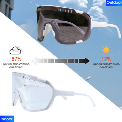 Original DEVOURS Photochromic Cycling Sunglasses Men women Sport Mountain Bike bicycle Glasses MTB Eyewear Discoloration