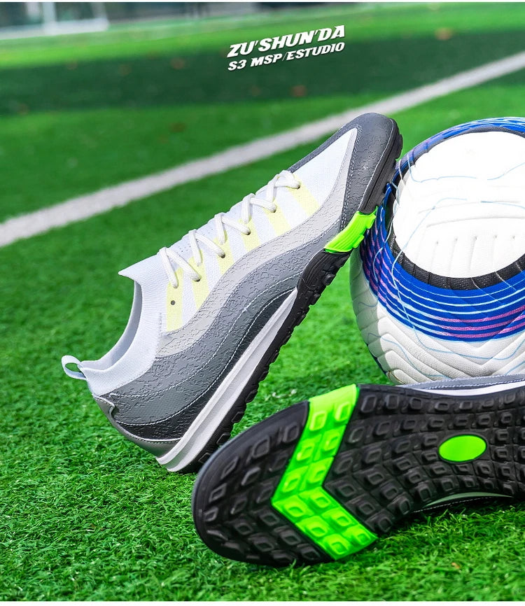 Men Professional Soccer Shoes FG/TF Football Boots Cleats Breathable Non-Slip Training Sneakers for Outdoor Grass Turf  Footwear