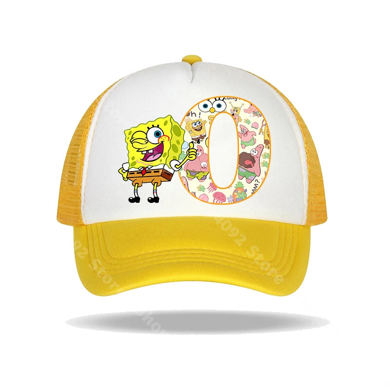 SpongeBob SquarePants basebollkeps för barn och vuxna med bokstavstryck, solhattar, anime, tecknad film, justerbara kepsar med skärm, sommarhattar, vardagshattar, ny
