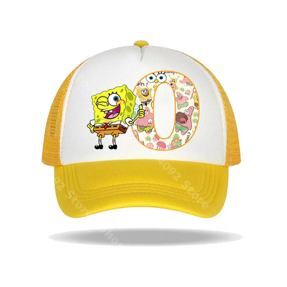SpongeBob SquarePants basebollkeps för barn och vuxna med bokstavstryck, solhattar, anime, tecknad film, justerbara kepsar med skärm, sommarhattar, vardagshattar, ny
