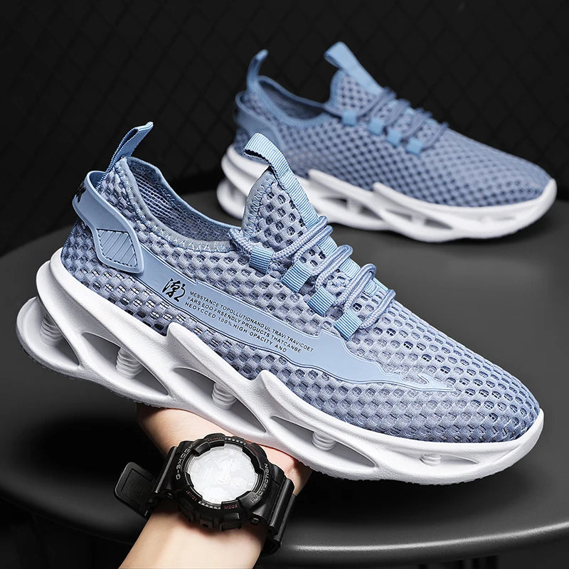 2025 New Summer Sneakers Men Mesh Breathable Running Tennis Shoes Outdoor Sports Tenis Masculino White Casual Walking Shoes Size