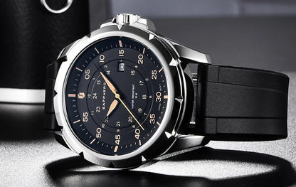 Montre pour homme SAPPHERO – Montre à quartz de luxe, étanche jusqu'à 50 m, équipée d'un mécanisme importé et d'un boîtier en acier inoxydable – Une idée cadeau idéale pour homme.