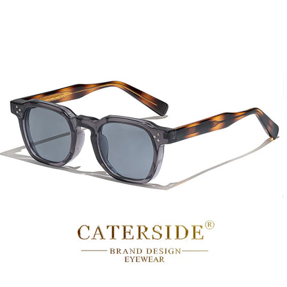 CATERSIDE New Retro Punk Men Sunglasses Square Personalized Design Glasses Women's Fashion Party Glasses Festival Gift 2 Pieces