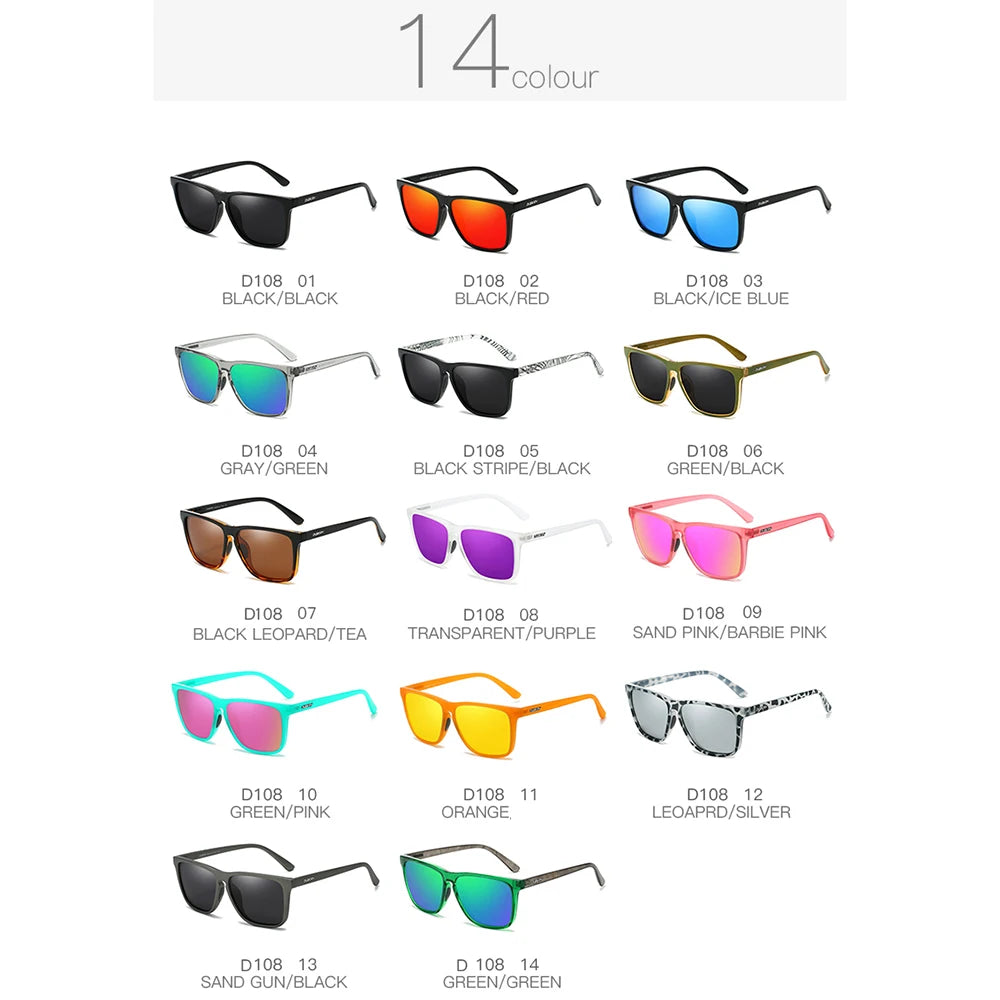 DUBERY Full Rim Polarized Fashion Sunglasses For Men And Women 14 Colors Model 108