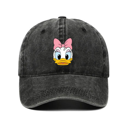 Unisex Vintage Washed Mickey Minnie Print Baseball Cap for Men Women Cartoon Trucker Hat Adjustable Snapback Casual Hip Hop Hat
