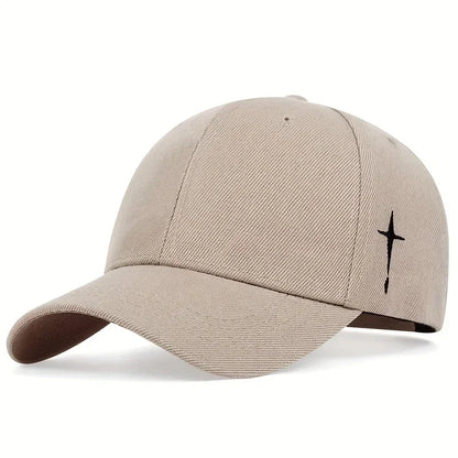 Unisex Cross Embroidery Snapback Baseball Caps Spring and Autumn Outdoor Adjustable Casual Hats Sunscreen Hat