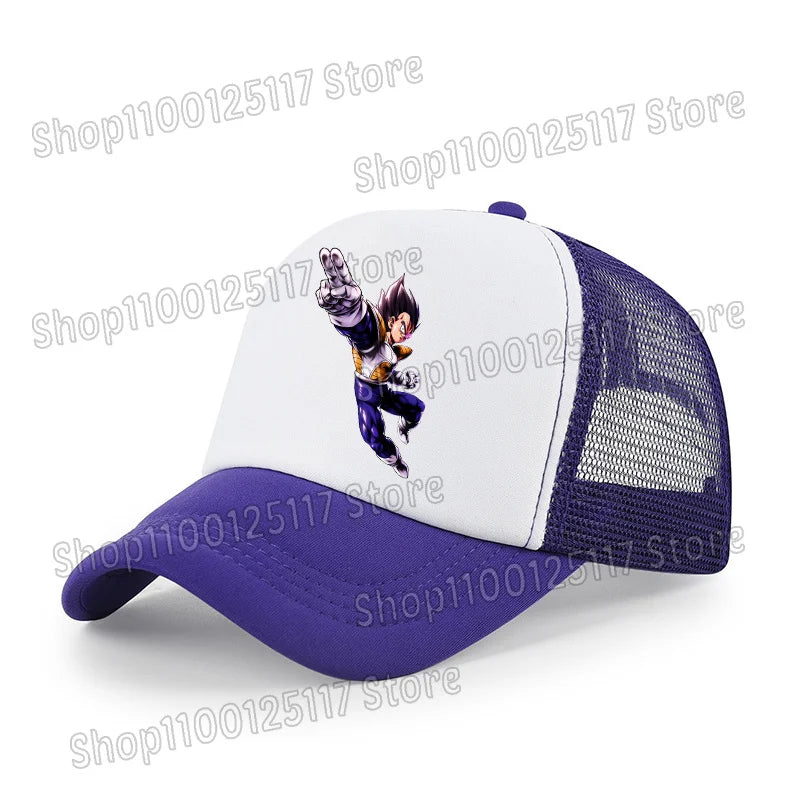 Dragons Ball Baseball Cap Anime Printed Caps Breathable Peaked Hat Cartoon Goku Summer Sports Snapback Mesh Sunhat Children Gift