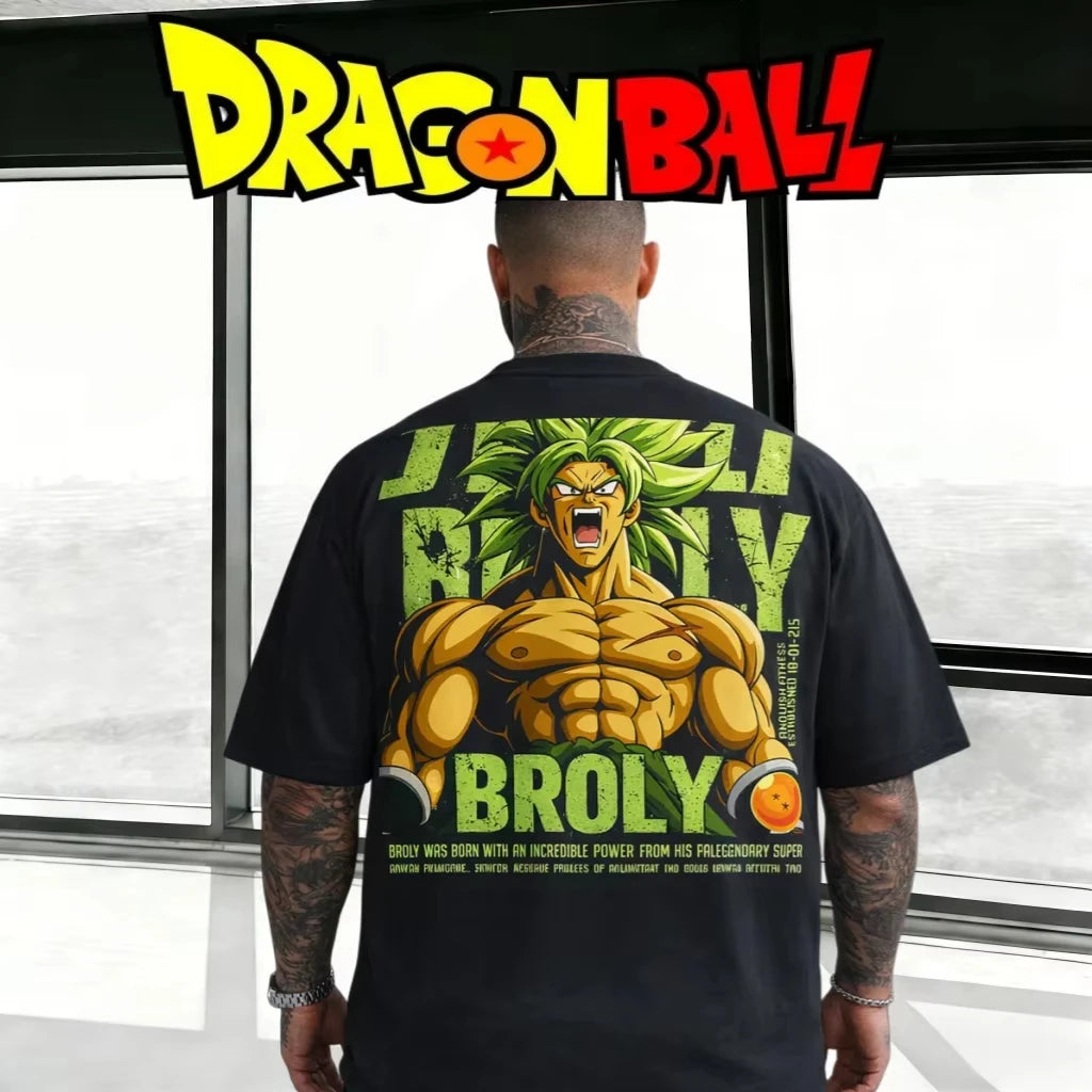 2026 Summer Dragon Ball Series Oversized T-shirt  100_ Cotton High Quality  Unisex Retro Casual & Breathable for Adults & Kids