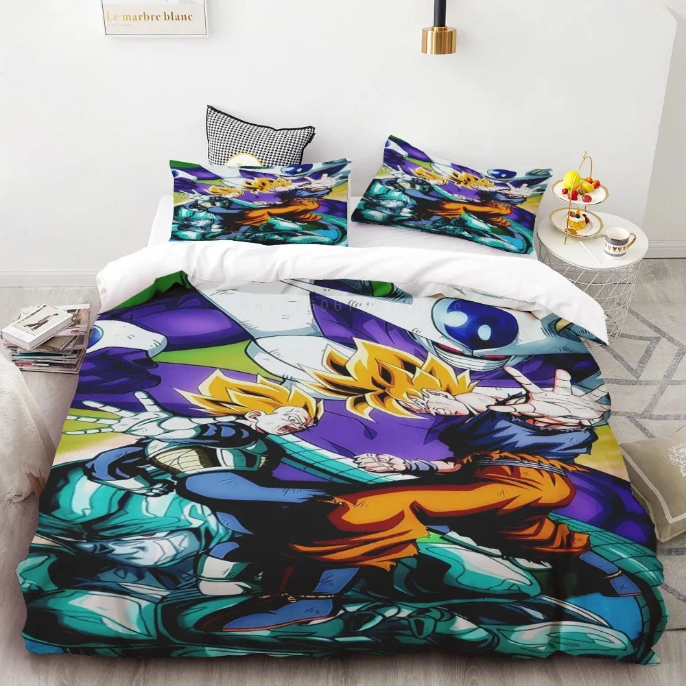 Povlečení s povlakem na přikrývku Goku Dragon Ball pro teenagery a děti, chlapce – nejlepší dárek, dekorace do ložnice Queen King