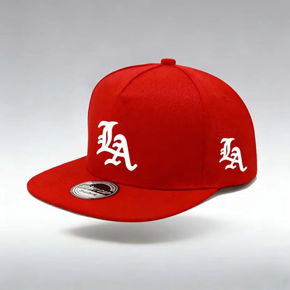 1pc "LA" Letters Print Snapback Cap-Adjustable,Funky Street Hip-Hop Style,Breathable Baseball Hat with Flat Brim for Men & Women