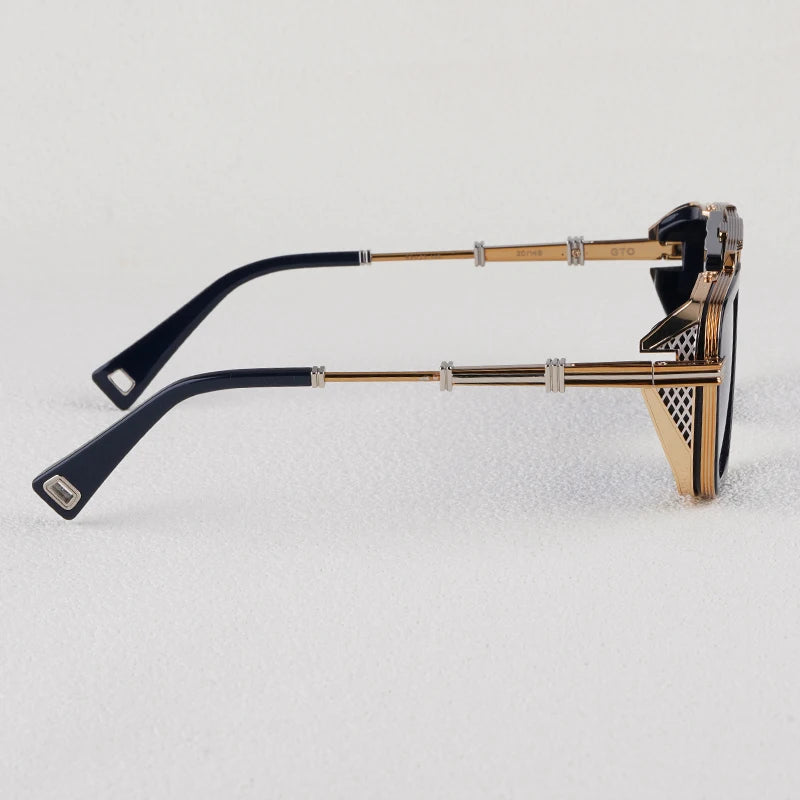 Gto Square Alloy Thick Frame Gradient Sunglasses for Men and Women High Quality Brand Designer uv400 Outdoor Trendy Eyeglasses