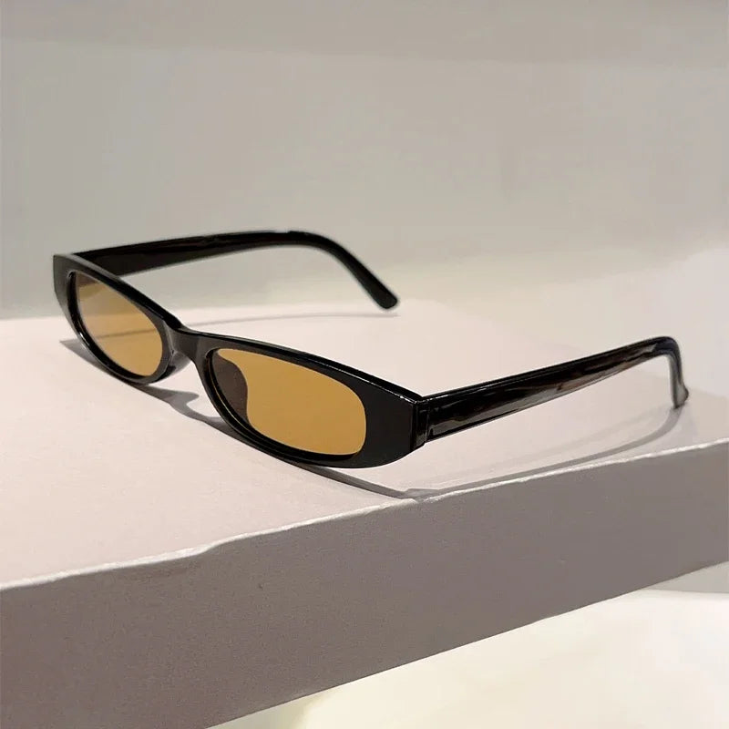 KAMMPT Narrow Oval Sunglasses Women 2025 New Fashion Outdoor Decor Shades Trendy Luxury Brand Design Vacation Casual Sun Glasses