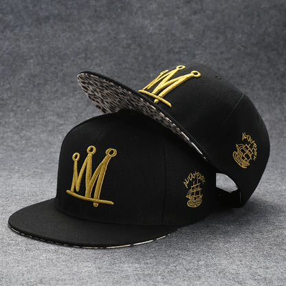 Men's Letter Embroidery All-match Flat Brim Baseball Cap Ladies Summer Hip Hop Hats Outdoor Shade Adjustable Casual Peaked Caps