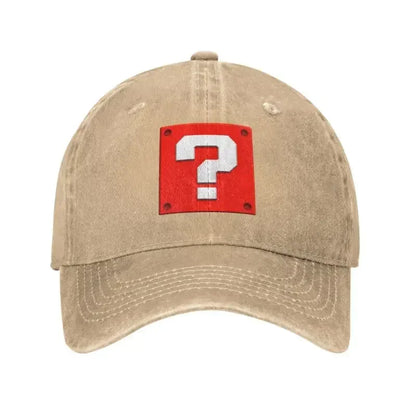 Custom Fashion Cartoom Game Question Block Baseball Cap Women Men Adjustable Unisex Cotton Dad Hat Performance Snapback Caps