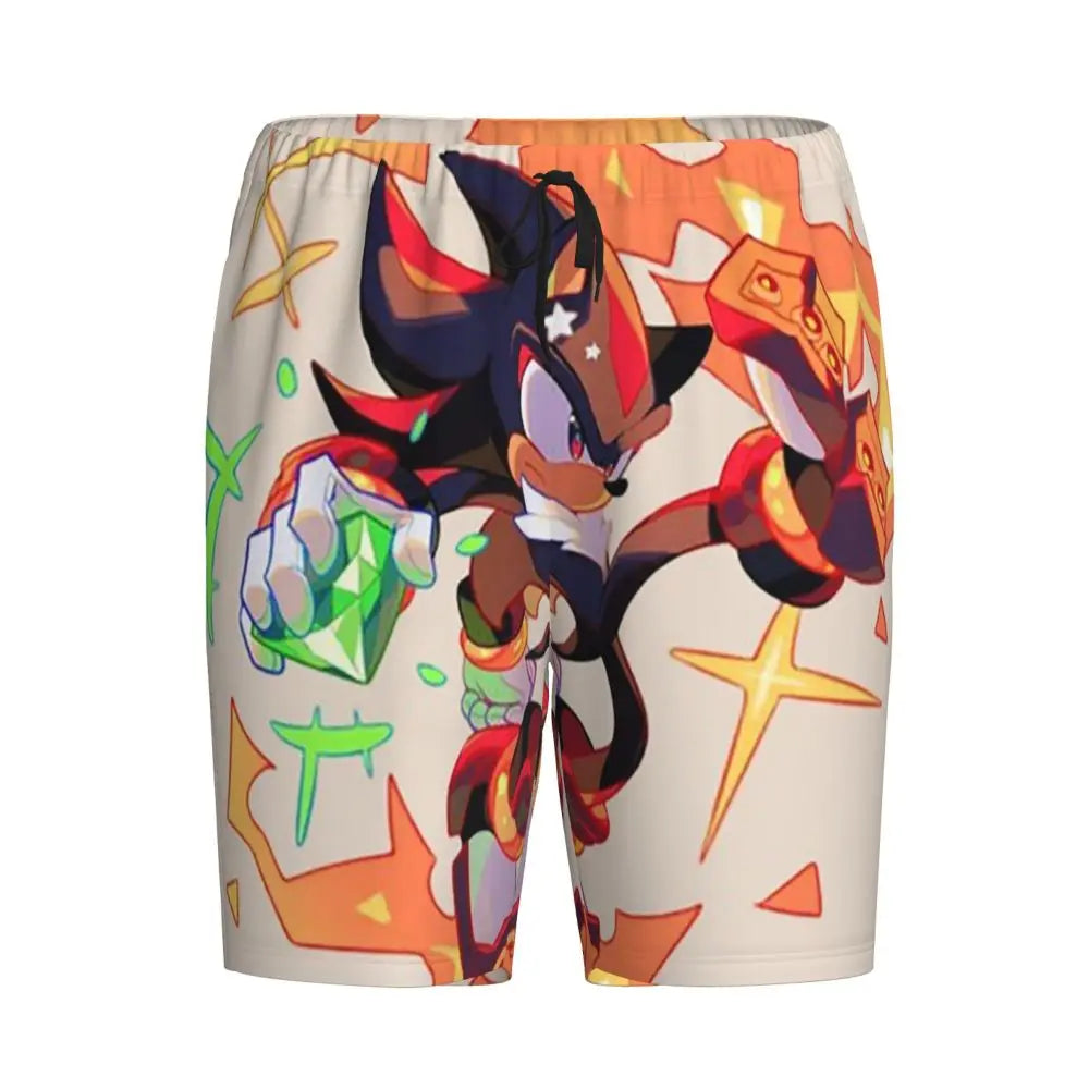 Custom Shadow The Hedgehog Sonic Poster Short Pajama Pants Men Sleepwear Sleep Lounge Bottom Shorts Sleeping Pants