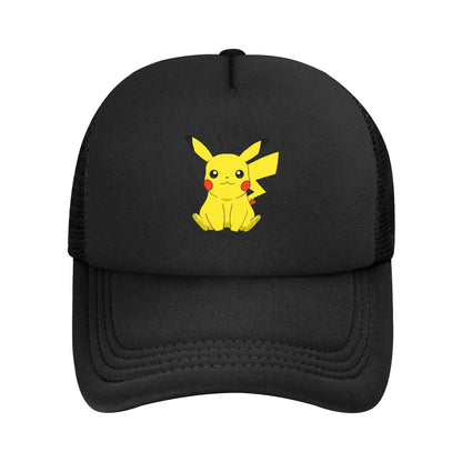 Pikachu Pokemoned  Anime Trucker Hats Unisex  Hats Trucker Hat Racing Cap Adjustable Polyester Mesh Baseball Caps Summer