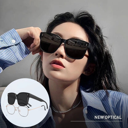 New Fashion Polarized Sunglasses Cover Over Myopia Prescription Glasses Portable Men Women Vintage Fishing Driving Eyewear