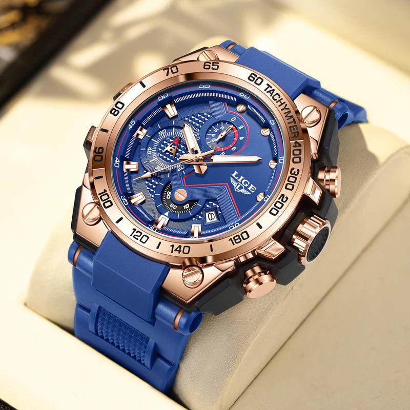 LIGE Luxury Military Watch For Men Waterproof Luminous Silicone Man Watch Quartz High Quality Men's Sports Watches Male Relojs