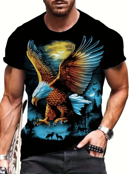 Fashion Eagle Grafik-T-Shirts Luxus-T-Shirt Sommer-T-Shirts für Herren Freizeit-Oberteile Kurzarm-T-Shirt 3D-Druck Herrenbekleidung