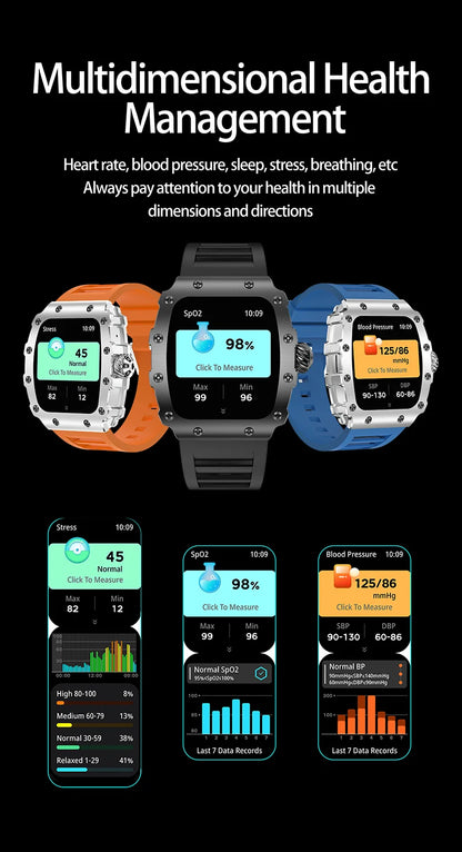 New Trend Smart Watch 1.76 inch AMOLED 3D Dynamic Dial IP67 Waterproof Bluetooth Call NFC Voice Assistant Men Sports Smartwatch