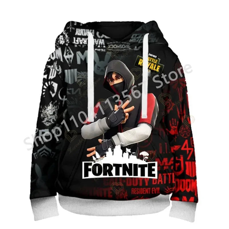 Llama Battle Royale Fortnite Hoodies, 3D Printed Sweatshirts for Men, Women, and Children, Boys and Girls Streetwear Pullover, Green Tops