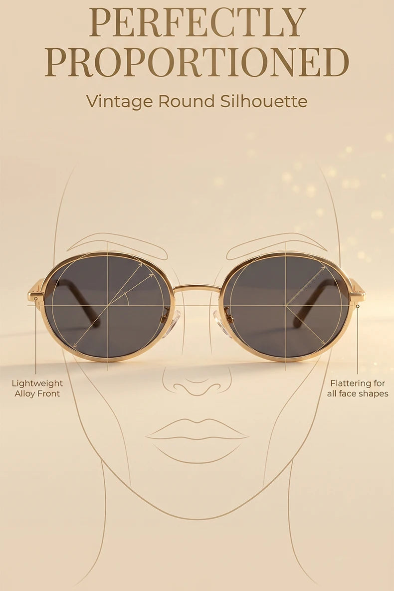 Metal Frame Round Punk Photochromic Sunglasses Women 2026 Luxury Brand Designer Steampunk Oval Sun Glasses Outdoor Eyewear Shade