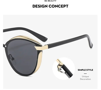 Fashion Classic Polarized Sunglasses for Women Cat Eye Brand Sun Glasses Luxury Round Eyeglasses UV400 Gafas De Sol