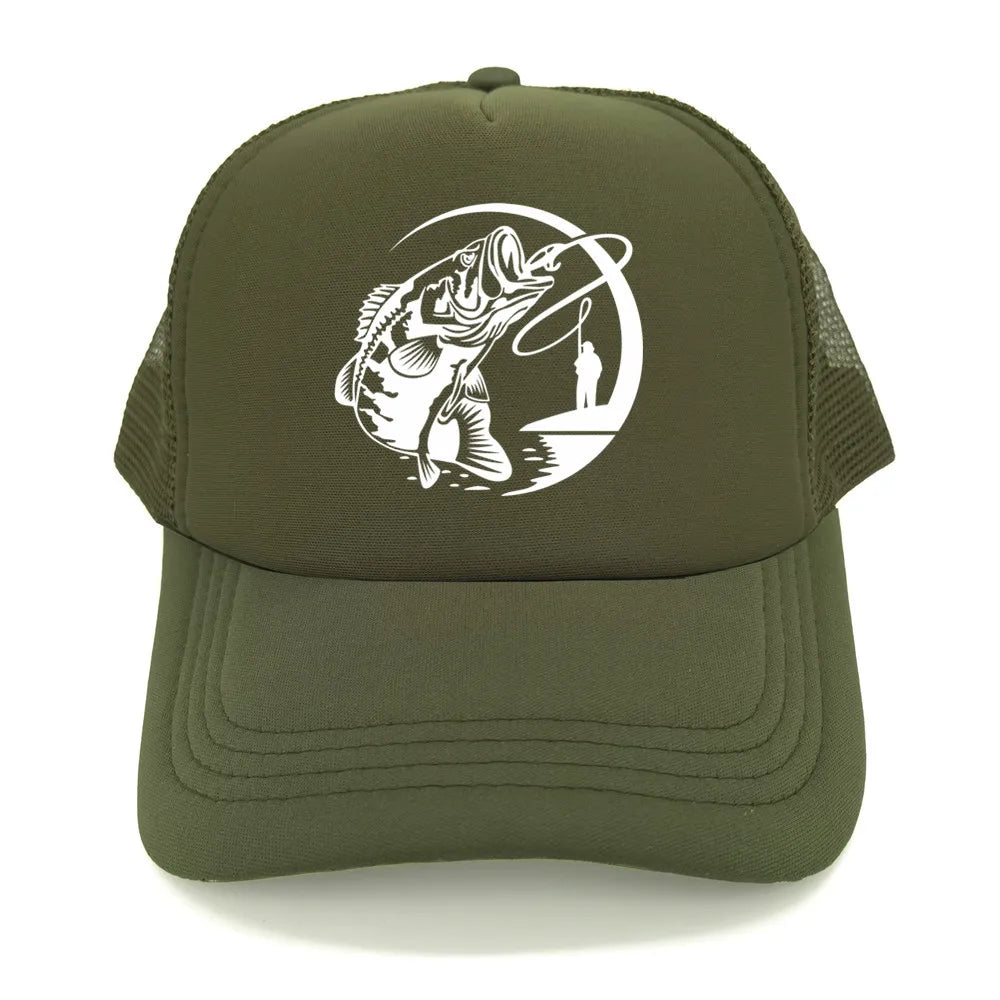 Fiske-skelett-trucker-keps, sommar, herr, cool fiskarkeps, basebollkeps, unisex, utomhus, nätkepsar, MZ-238