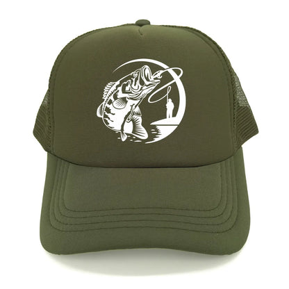 Fiske-skelett-trucker-keps, sommar, herr, cool fiskarkeps, basebollkeps, unisex, utomhus, nätkepsar, MZ-238