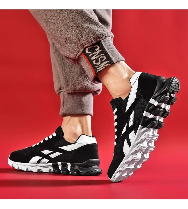 Brand Trend størrelse 46 47 48 slidstærke fitness-sneakers til mænd med støddæmpning, tyk sål og åndbare udendørs løbesko til mænd