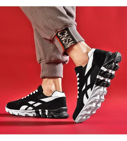 Brand Trend størrelse 46 47 48 slidstærke fitness-sneakers til mænd med støddæmpning, tyk sål og åndbare udendørs løbesko til mænd
