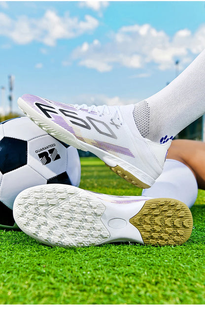 Sapatilhas de Homem Novas com Pitons para Relva, Ténis de Futebol de Alta Qualidade, Chuteiras de Futsal Antiderrapantes para Interior, Modelo Cano Alto para Exterior Mais Vendido