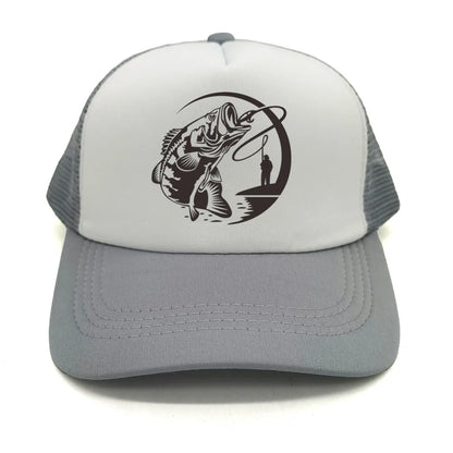 Fiske-skelett-trucker-keps, sommar, herr, cool fiskarkeps, basebollkeps, unisex, utomhus, nätkepsar, MZ-238